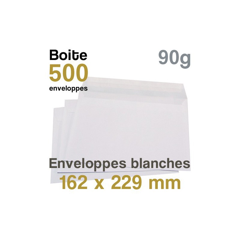 Enveloppes Blanches - 162 x 229 mm - 90g
