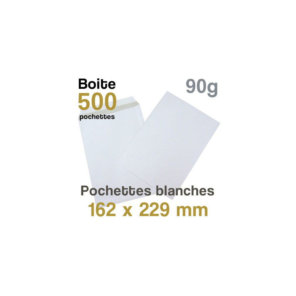 Pochettes Blanches - 162 x 229 mm - 90g