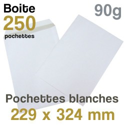 Pochettes Blanches - 229 x 324 mm - 90g