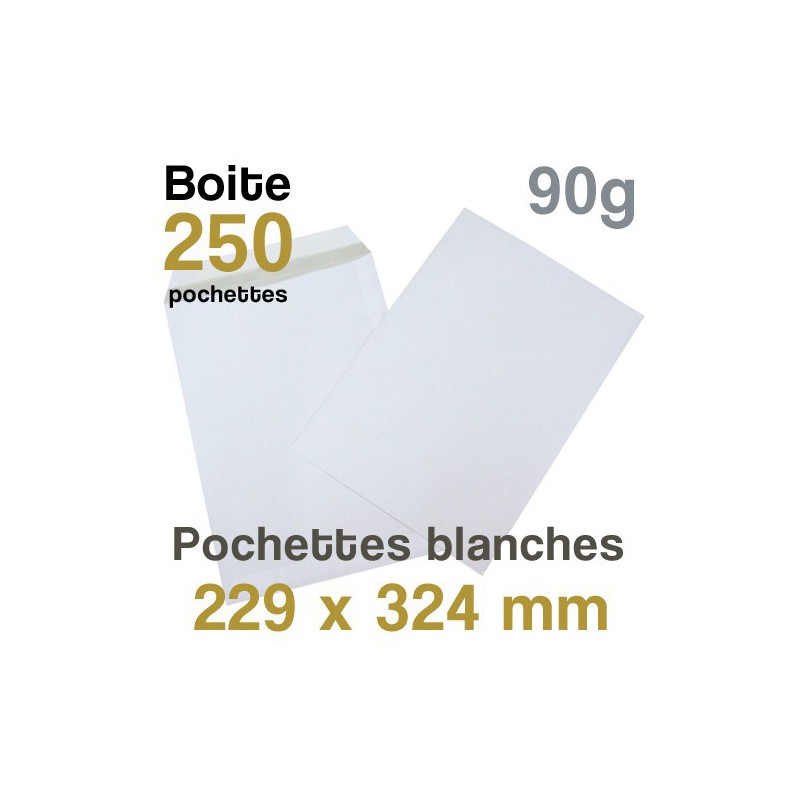 Pochettes Blanches - 229 x 324 mm - 90g