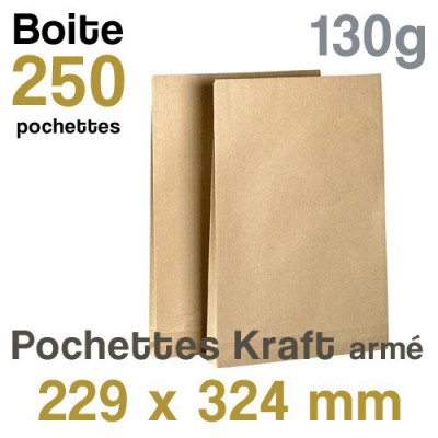 Pochettes Kraft armé - 229 x 324 mm - 130g