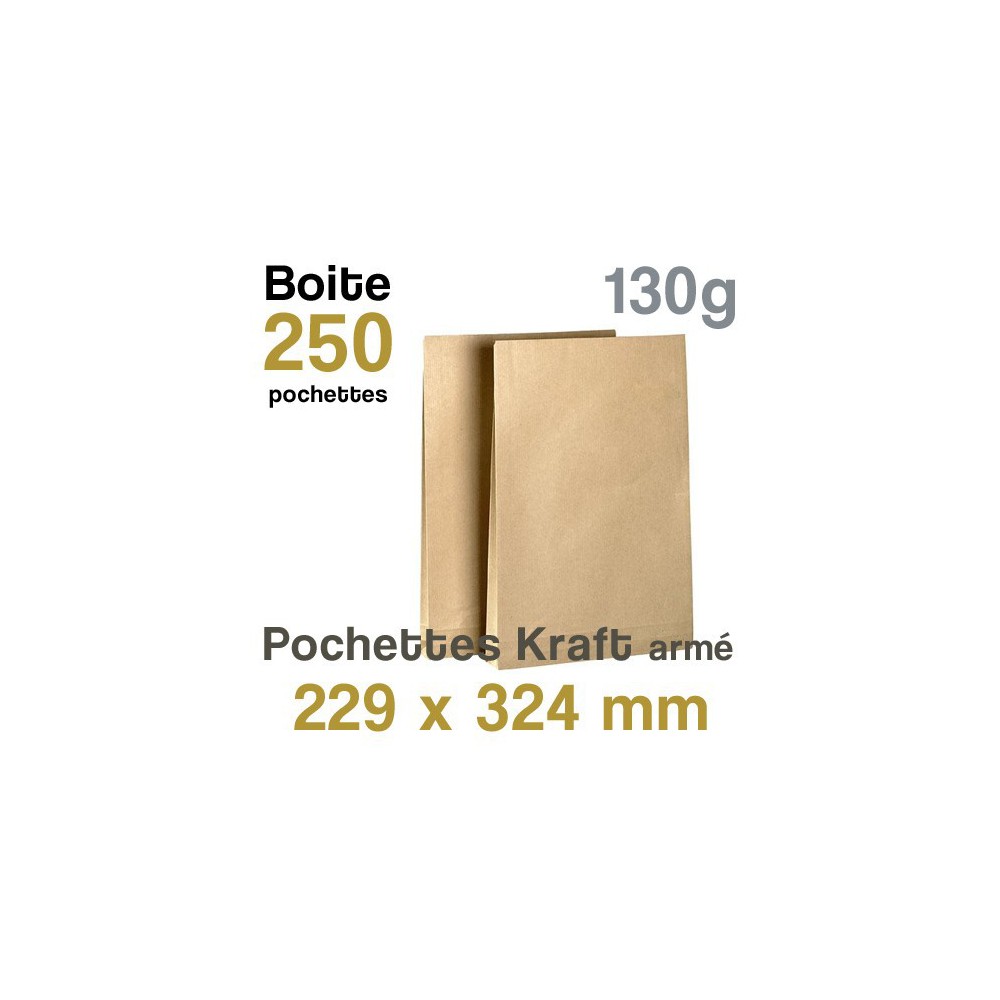 Pochettes Kraft armé - 229 x 324 mm - 130g