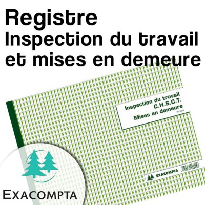 Registre Inspection du travail et mises en demeure - Exacompta