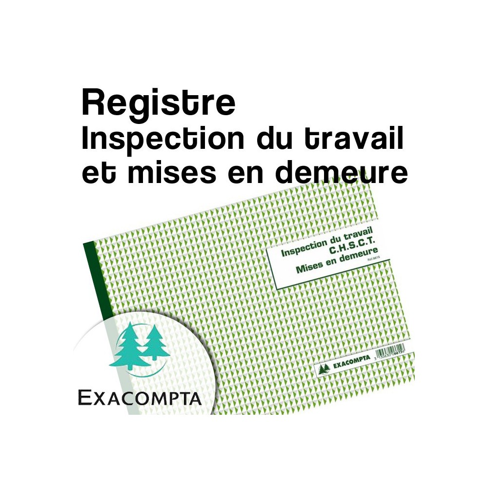 Registre Inspection du travail et mises en demeure - Exacompta