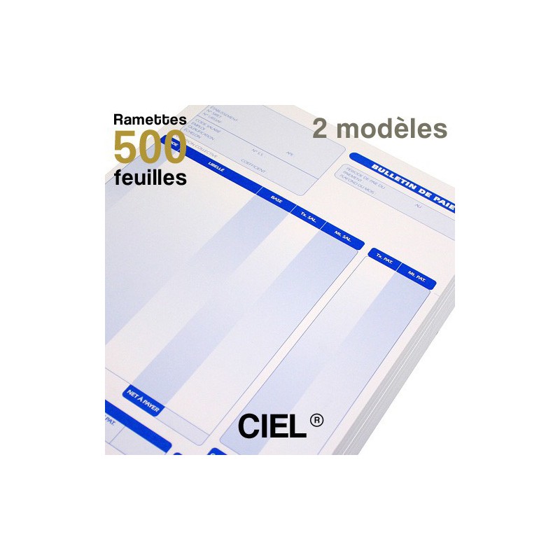 Bulletins de paie - CIEL - Ramettes de 500 feuilles