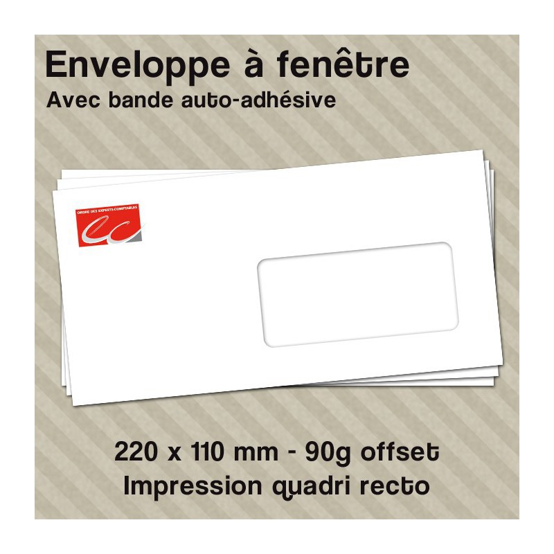 Enveloppes à fenêtre personnalisées