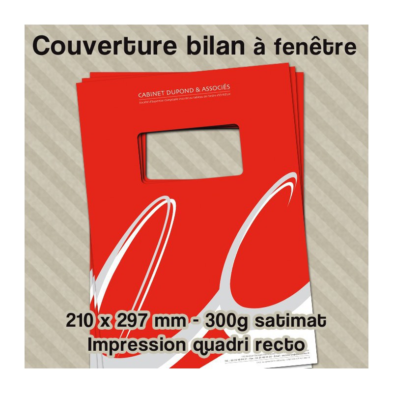 Couverture bilan à fenêtre personnalisée