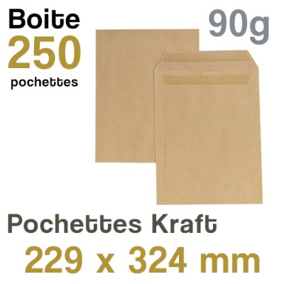 POCHETTE BLANCHE 110X220mm 90gr AVEC FENETRE -  Votre  fourniture à prix d'usine