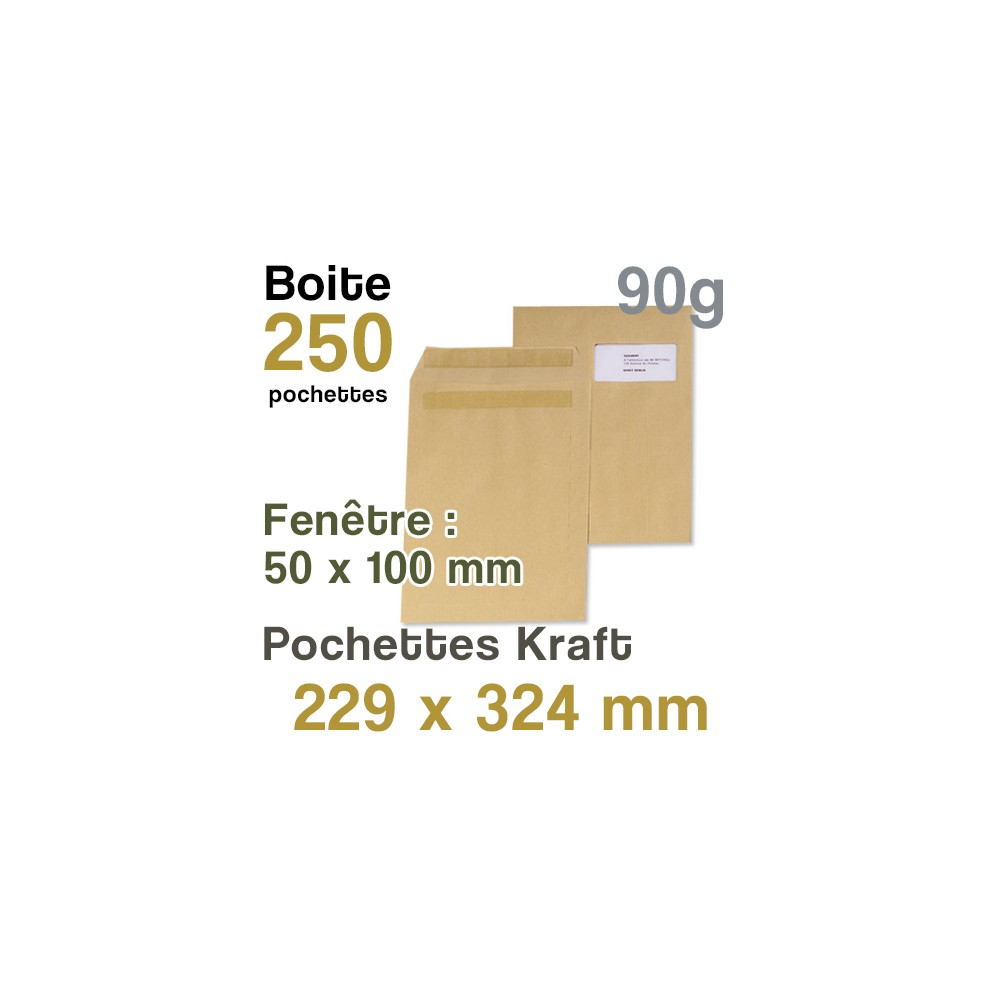 Pochettes Kraft armé 229x324 mm - soufflet 30 mm - 130g