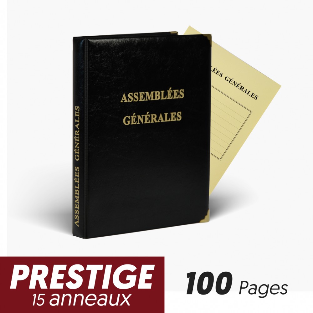 Registre Assemblées Générales 100 pages Prestige 15 anneaux