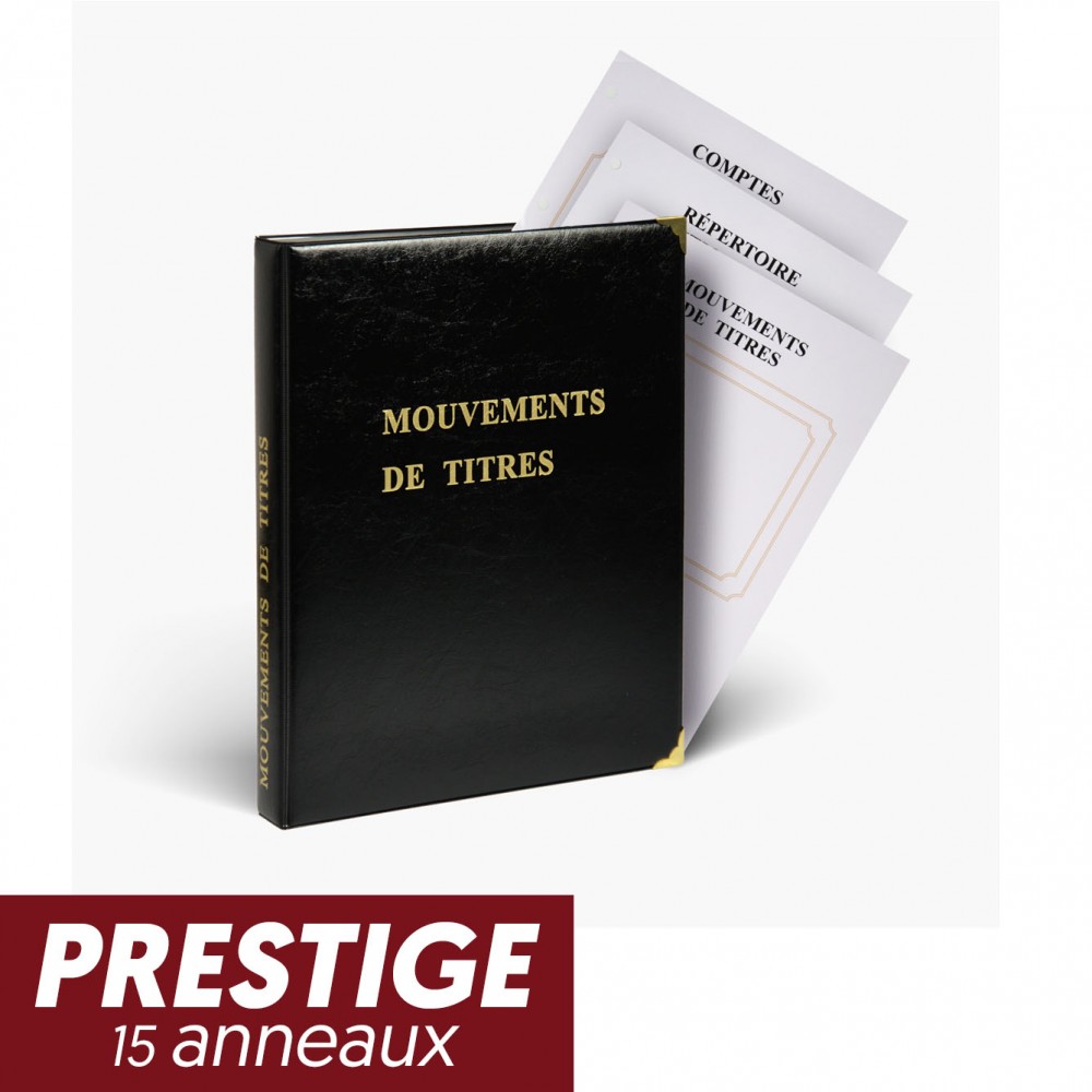 Registre Mouvements de titres Prestige 15 anneaux