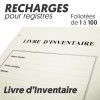 Recharges pour Registres 100 pages - Livre Inventaire