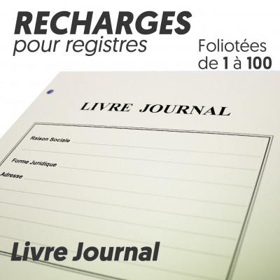 Recharges pour Registres 100 pages - Livre Journal