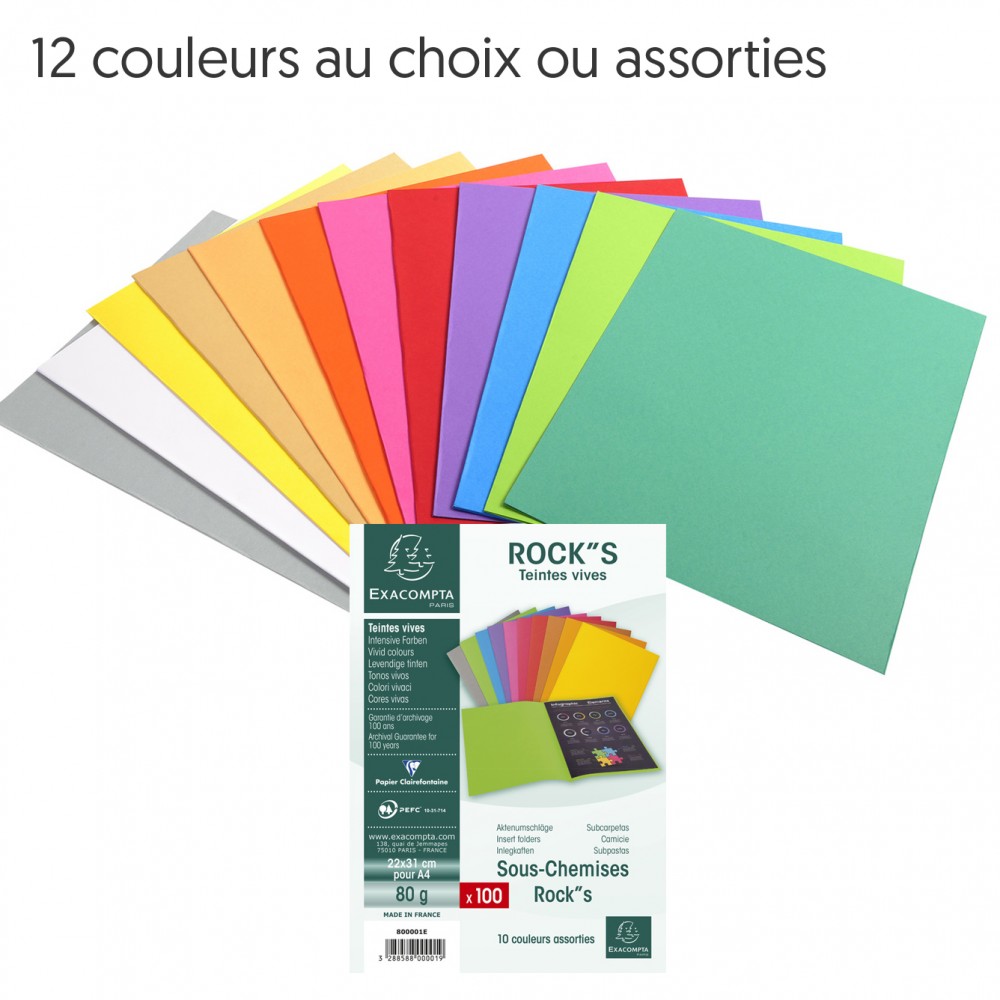 Chemises dossiers + sous chemise - Lot de 50 +100 - Cdiscount