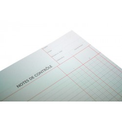 Note de Contrôle - 2 colonnes rayés - 5 Blocs de 100 Feuilles