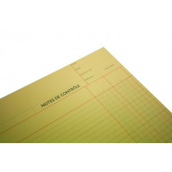 Note de Contrôle - 2 colonnes rayés - 5 Blocs de 100 Feuilles