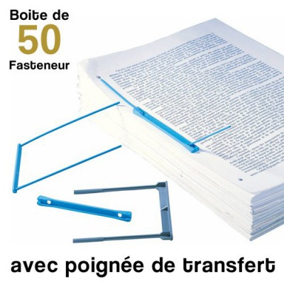 Fasteneur - Entraxe de 8 cm - Boite de 50 Fasteneur bleu + poignée de transfert