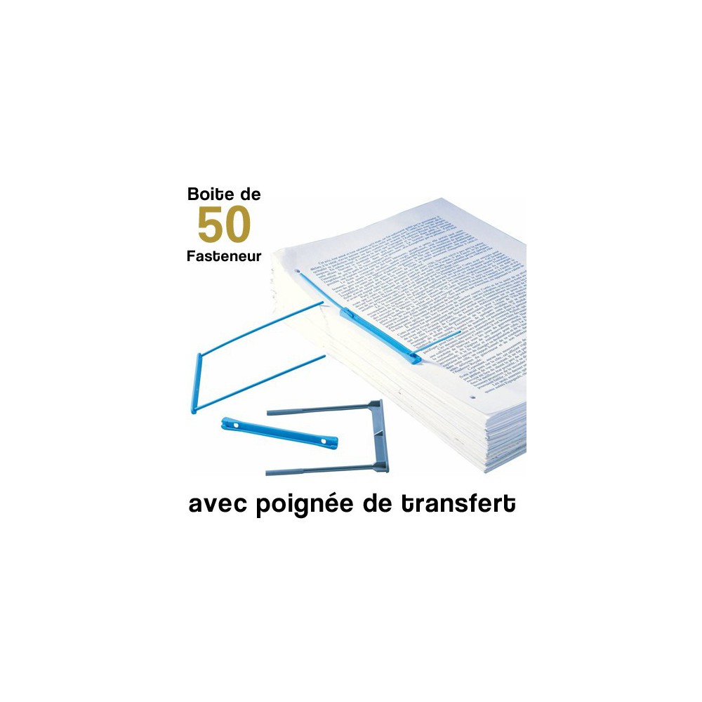 Fasteneur - Entraxe de 8 cm - Boite de 50 Fasteneur bleu + poignée de transfert