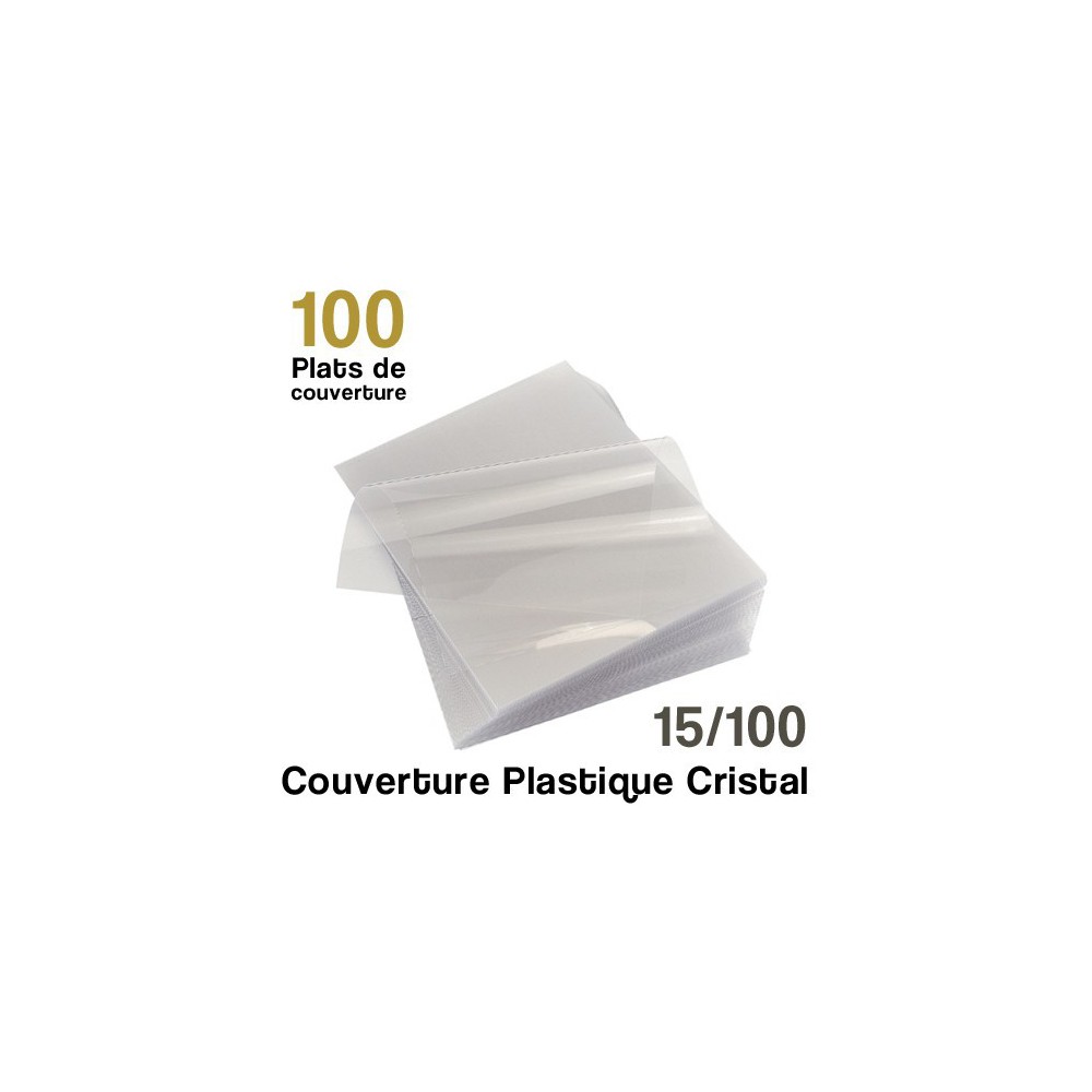 Couverture plastique cristal - 15/100 - Paquet de 100 couvertures