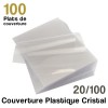 Couverture plastique cristal - 20/100 - Paquet de 100 plats de couvertures