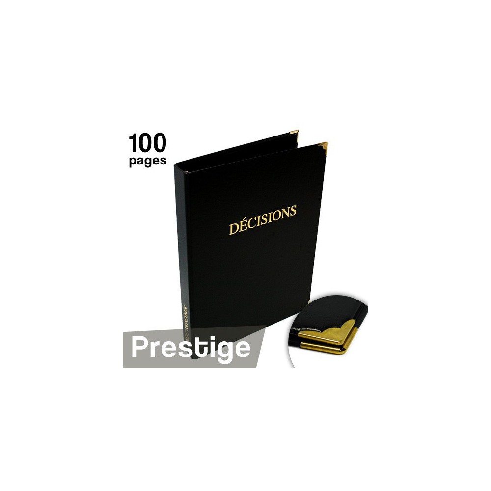 Registres Décisions de l'Associé Unique 100 pages Prestige