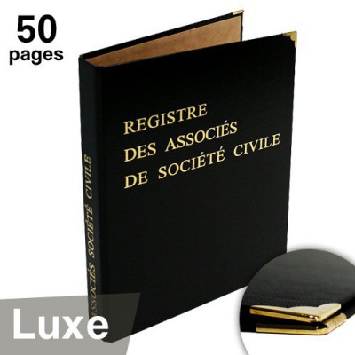 Registres des Associés pour Société Civile 50 pages Luxe