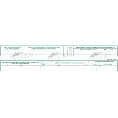 Registre unique des résultats de l'évaluation des risques professionnels - Exacompta