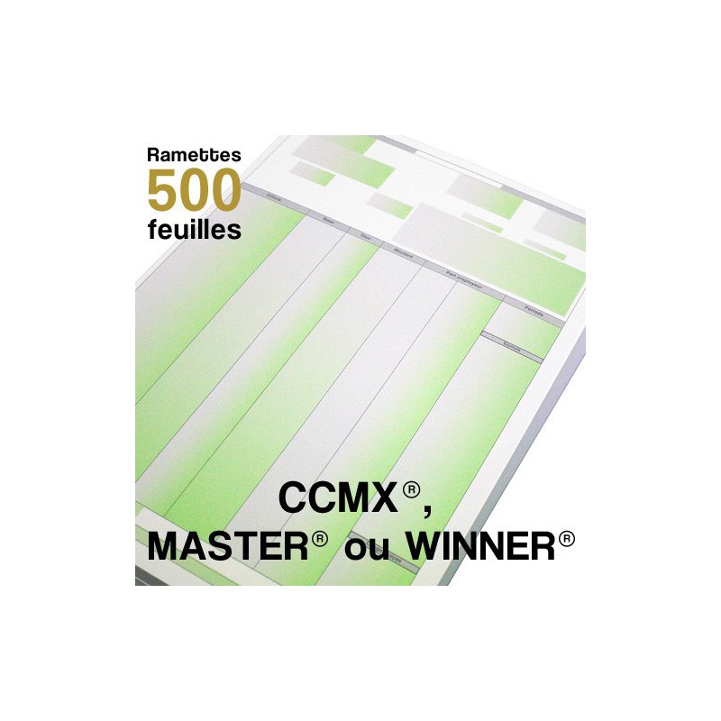 Bulletins de paie - CCMX, MASTER ou WINNER - Ramettes de 500 feuilles