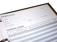 Registre des Associés pour Société Civile 50 pages Luxe