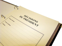 Registre Décisions du Président 100 pages Luxe