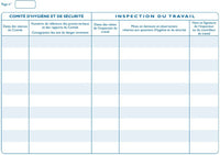 Registre de l'inspection du travail et du comité d'hygiène et de sécurité
