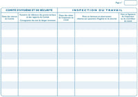 Registre de l'inspection du travail et du comité d'hygiène et de sécurité
