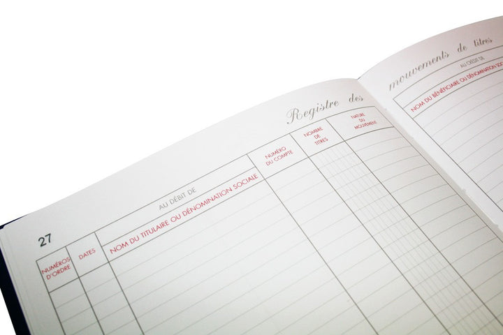 Registre Mouvements de Titres - Elve