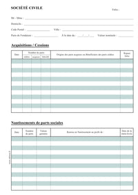 Recharges pour Registre Associés pour Société Civile