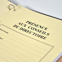 Registre de Présence 50 pages Luxe - Titres au choix