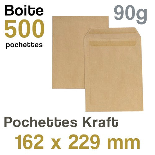 Pochettes Kraft 162x229 mm - 90g