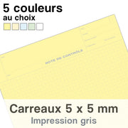 Notes de Contrôle carreaux 5 x 5 mm, bloc comptable de 100 Feuilles. Dans la limite des stocks disponibles par couleur