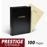 Registre Conseil 100 pages Prestige 15 anneaux - Titres au choix