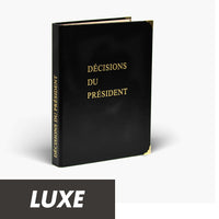 Registre Décisions du Président 100 pages Luxe