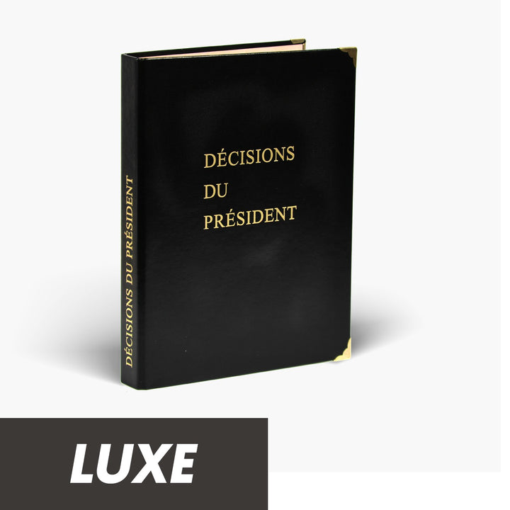 Registre Décisions du Président 100 pages Luxe