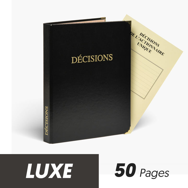 Registre Décisions 50 pages Luxe - Titres au choix