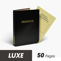 Registre de Présence 50 pages Luxe - Titres au choix
