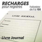 Recharges pour Registres 100 pages - Livre Journal