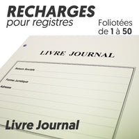 Recharges pour Registres 50 pages - Livre Journal