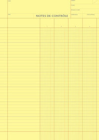 Note de Contrôle - 4 colonnes rayés - Bloc de 100 Feuilles - Vendu par 5 blocs