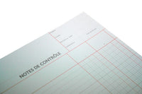 Note de Contrôle - 2 colonnes rayés - 5 Blocs de 100 Feuilles