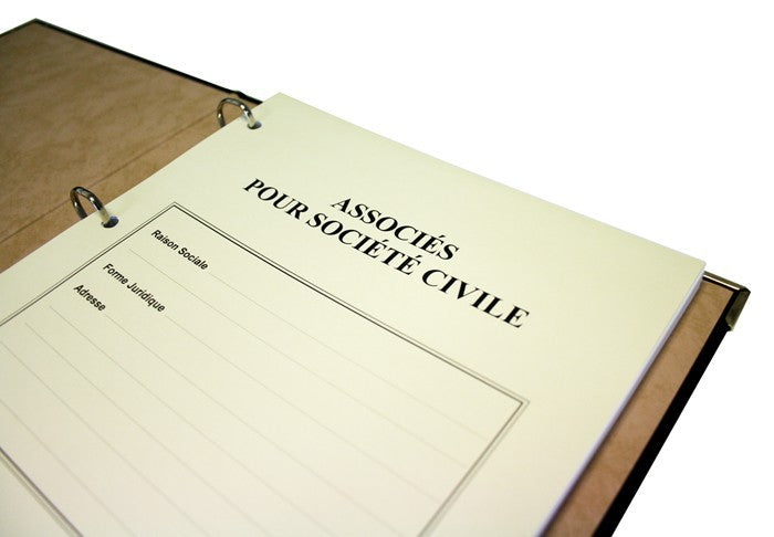 Registres des Associés pour Société Civile 50 pages Luxe